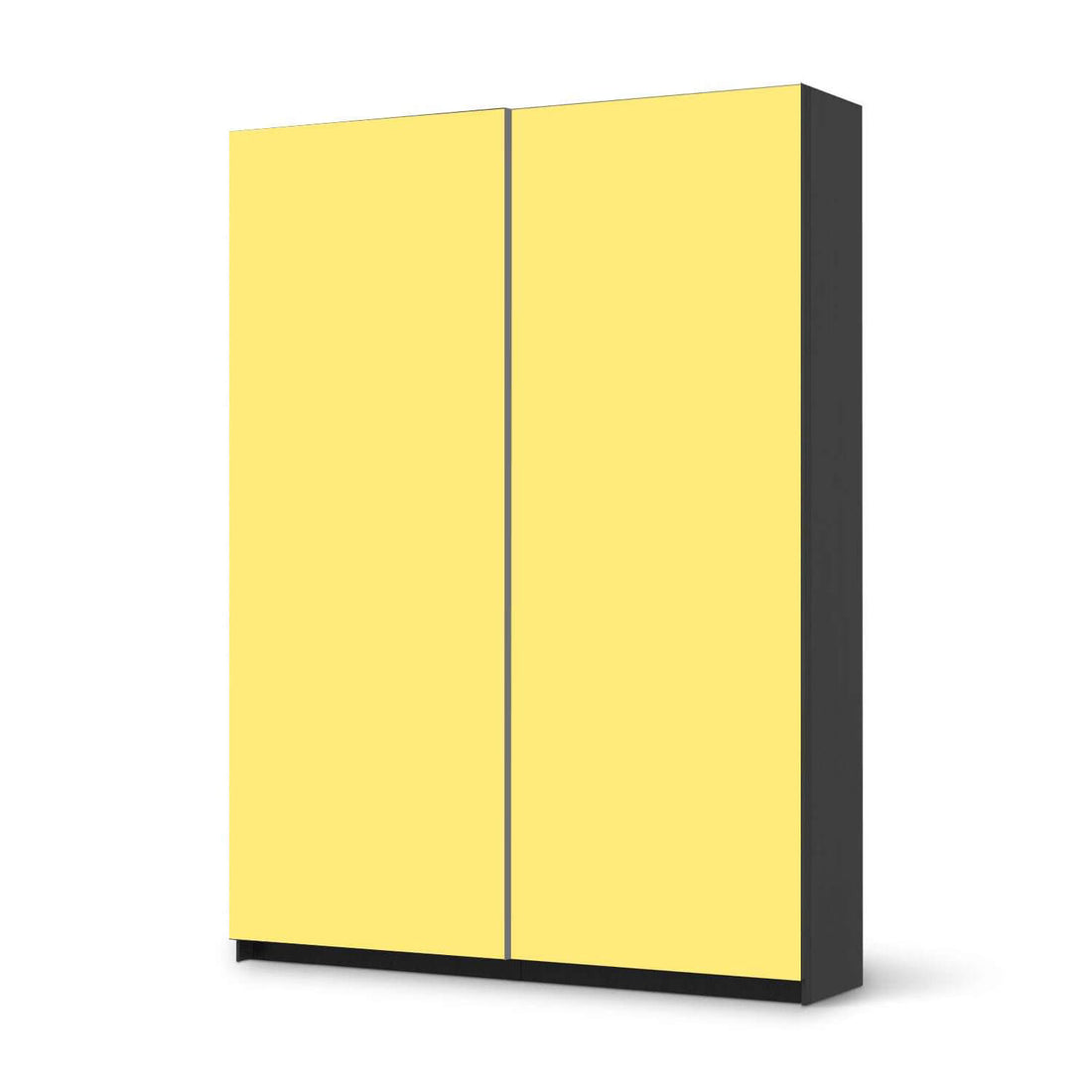 Möbel Klebefolie Gelb Light - IKEA Pax Schrank 201 cm Höhe - Schiebetür 75 cm - schwarz