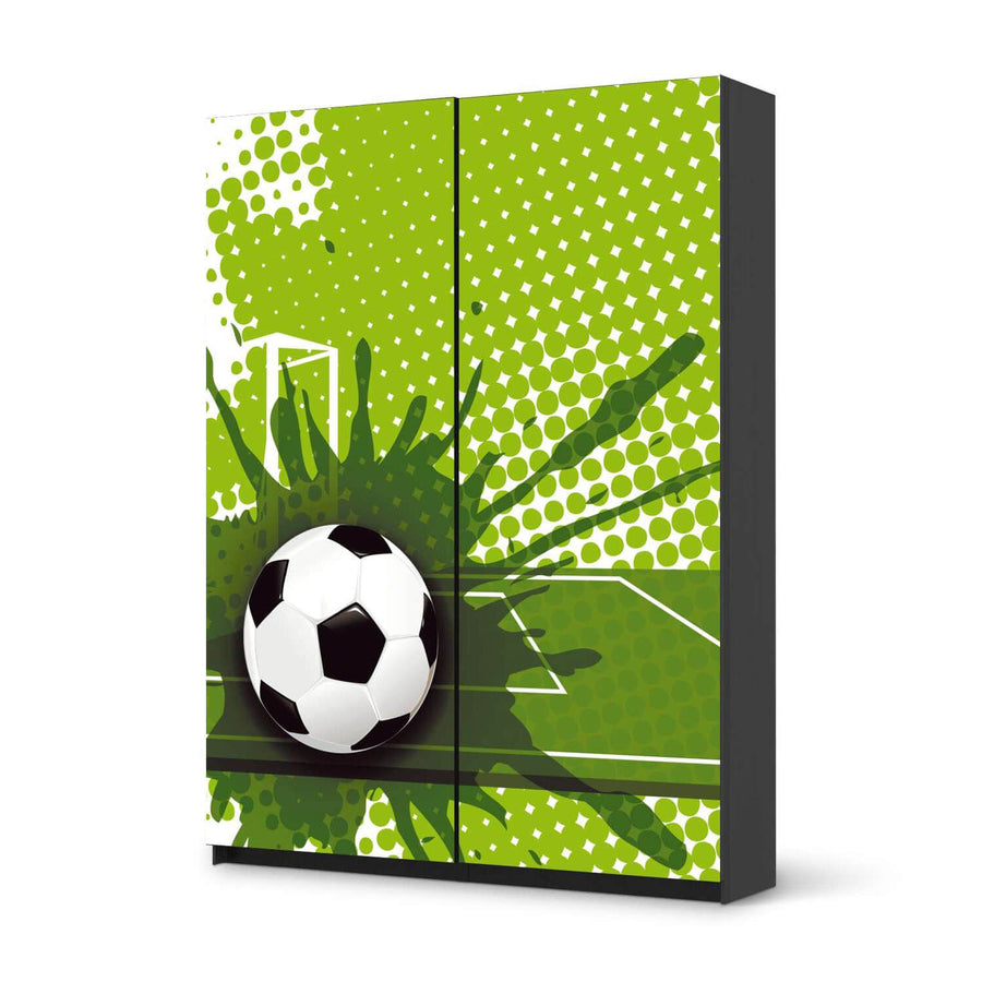 Möbel Klebefolie Goal - IKEA Pax Schrank 201 cm Höhe - Schiebetür 75 cm - schwarz