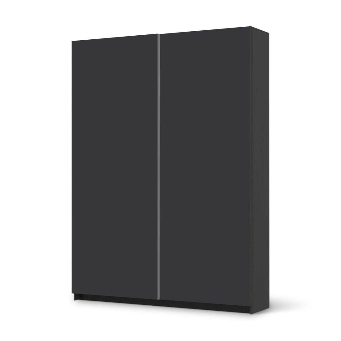Möbel Klebefolie Grau Dark - IKEA Pax Schrank 201 cm Höhe - Schiebetür 75 cm - schwarz