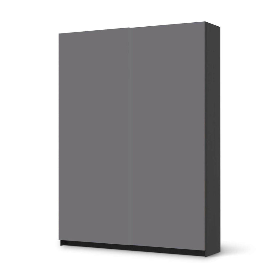 Möbel Klebefolie Grau Light - IKEA Pax Schrank 201 cm Höhe - Schiebetür 75 cm - schwarz