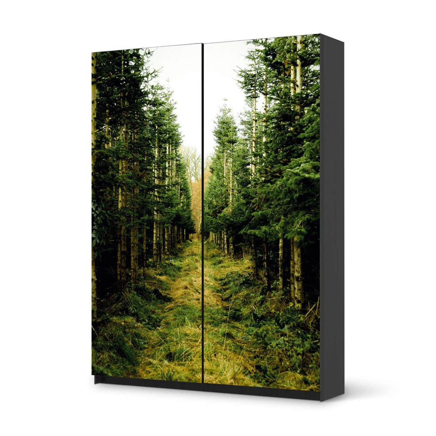 Möbel Klebefolie Green Alley - IKEA Pax Schrank 201 cm Höhe - Schiebetür 75 cm - schwarz