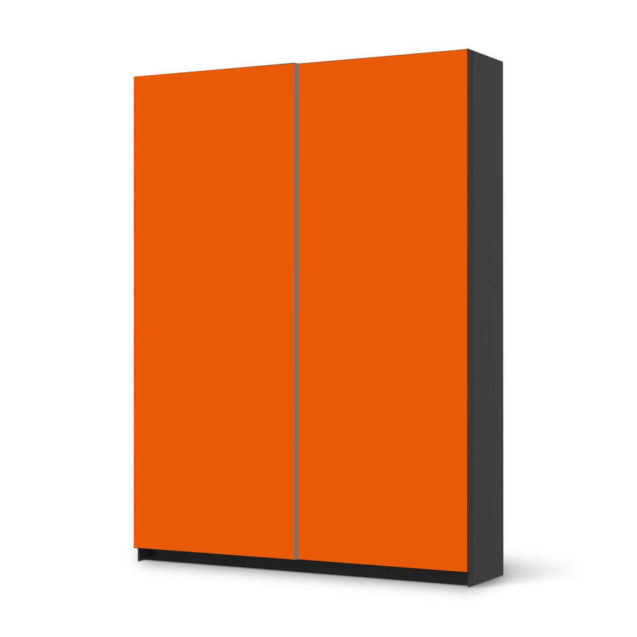 Möbel Klebefolie Orange Dark - IKEA Pax Schrank 201 cm Höhe - Schiebetür 75 cm - schwarz