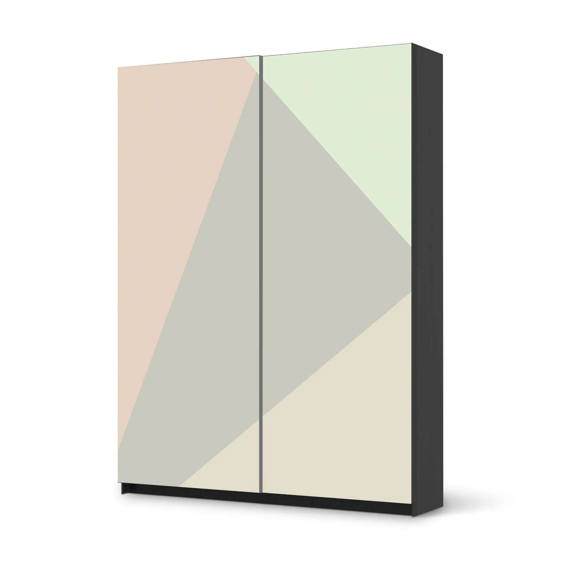 Möbel Klebefolie Pastell Geometrik - IKEA Pax Schrank 201 cm Höhe - Schiebetür 75 cm - schwarz