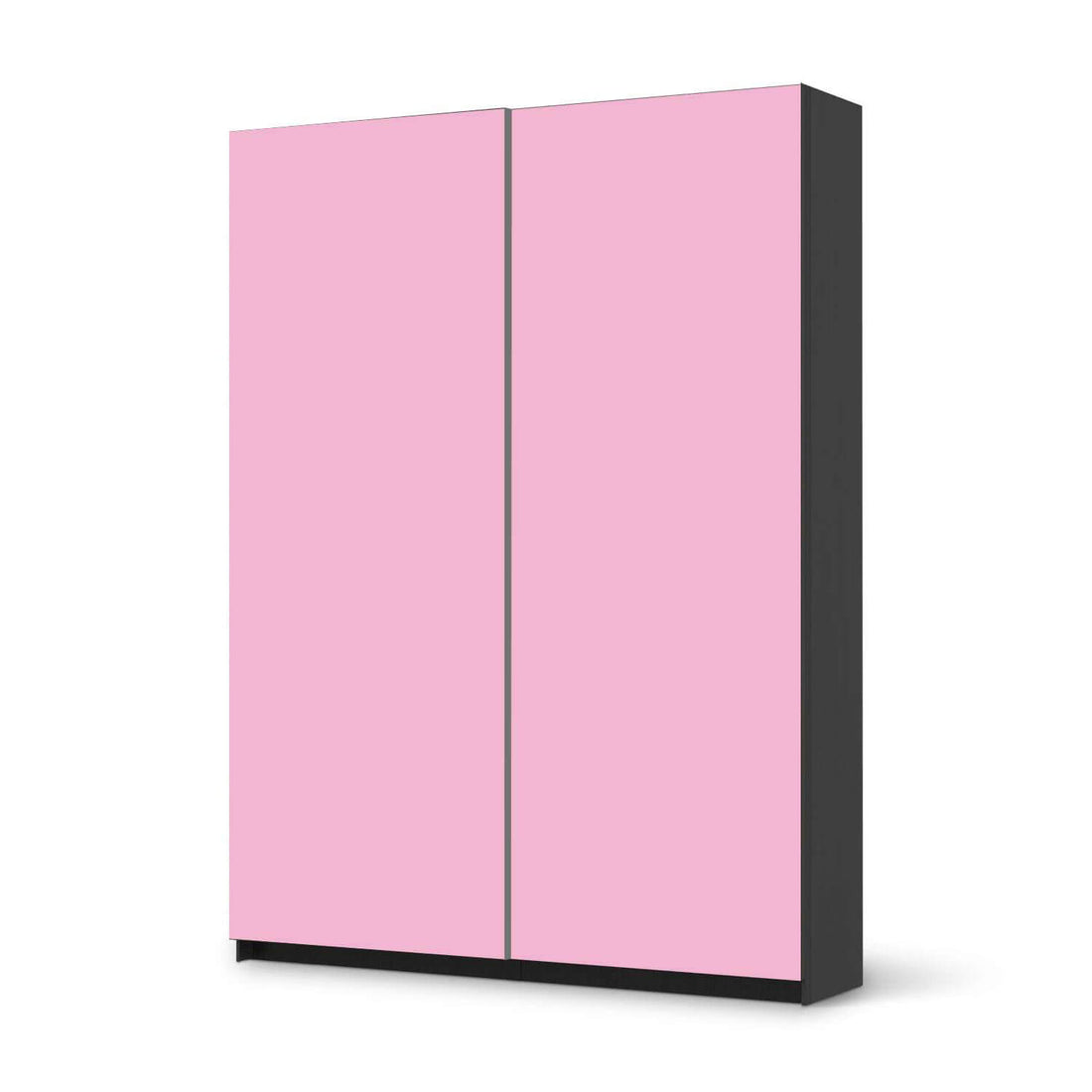Möbel Klebefolie Pink Light - IKEA Pax Schrank 201 cm Höhe - Schiebetür 75 cm - schwarz