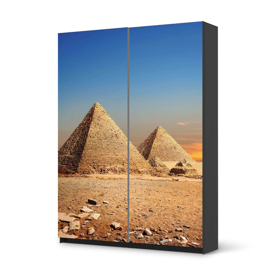 Möbel Klebefolie Pyramids - IKEA Pax Schrank 201 cm Höhe - Schiebetür 75 cm - schwarz