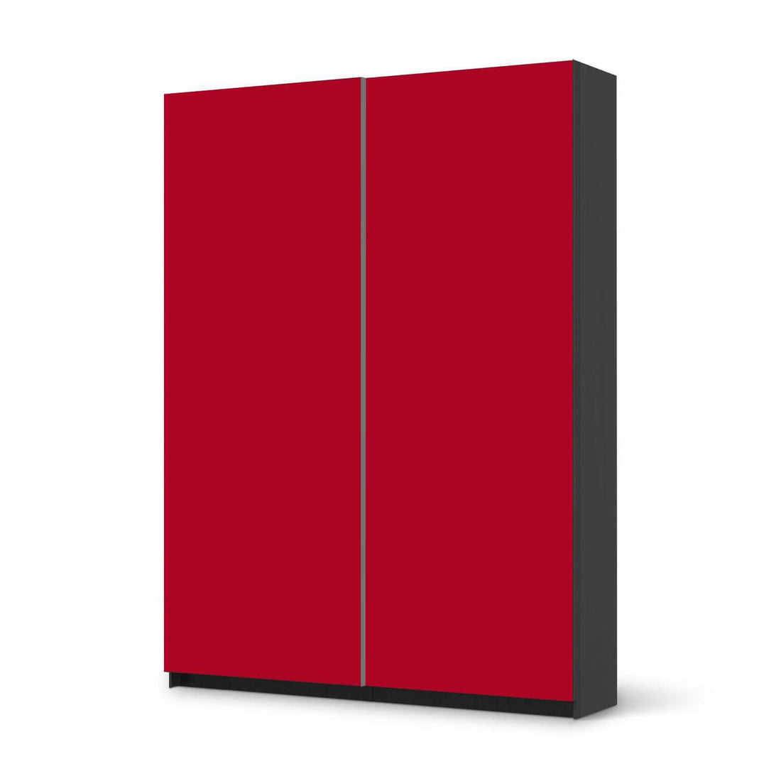 Möbel Klebefolie Rot Dark - IKEA Pax Schrank 201 cm Höhe - Schiebetür 75 cm - schwarz