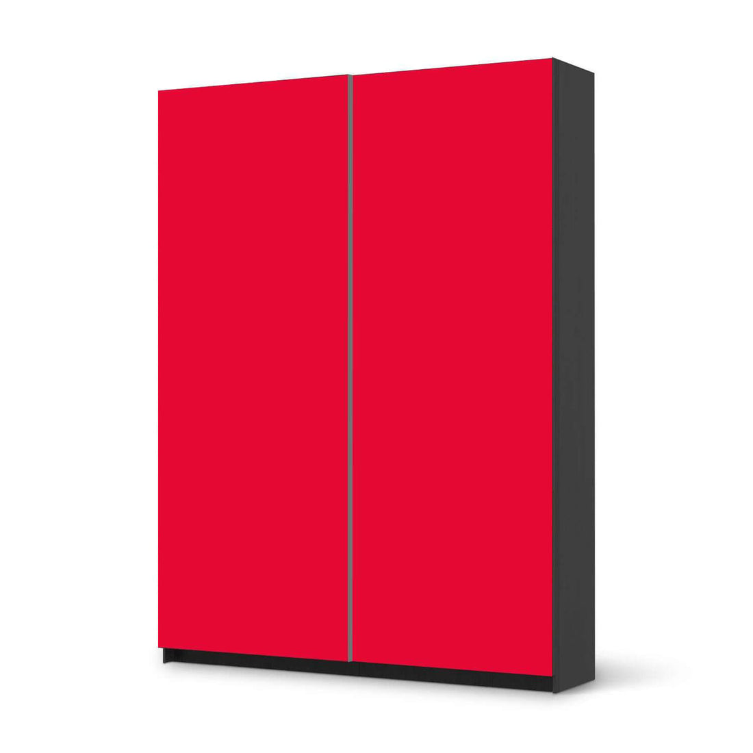 Möbel Klebefolie Rot Light - IKEA Pax Schrank 201 cm Höhe - Schiebetür 75 cm - schwarz