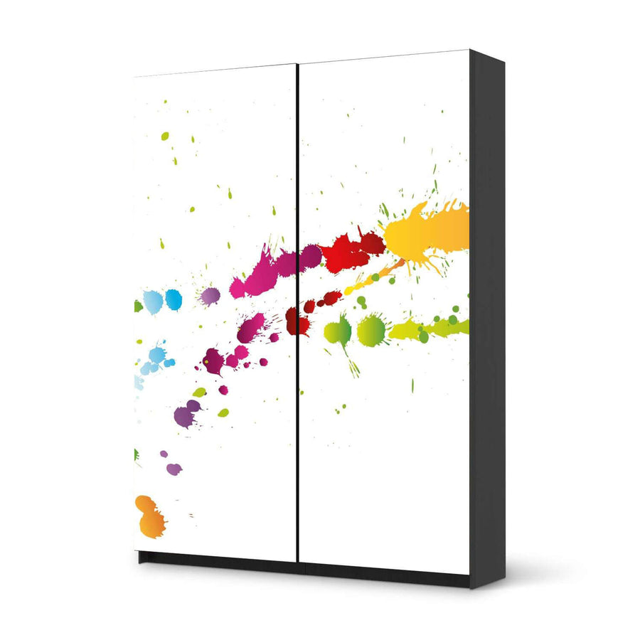 Möbel Klebefolie Splash 2 - IKEA Pax Schrank 201 cm Höhe - Schiebetür 75 cm - schwarz