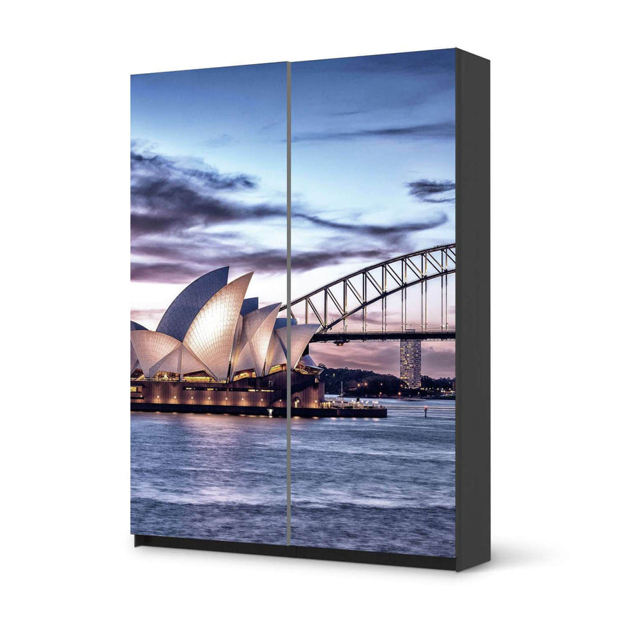 Möbel Klebefolie Sydney - IKEA Pax Schrank 201 cm Höhe - Schiebetür 75 cm - schwarz