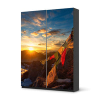 Möbel Klebefolie Tibet - IKEA Pax Schrank 201 cm Höhe - Schiebetür 75 cm - schwarz