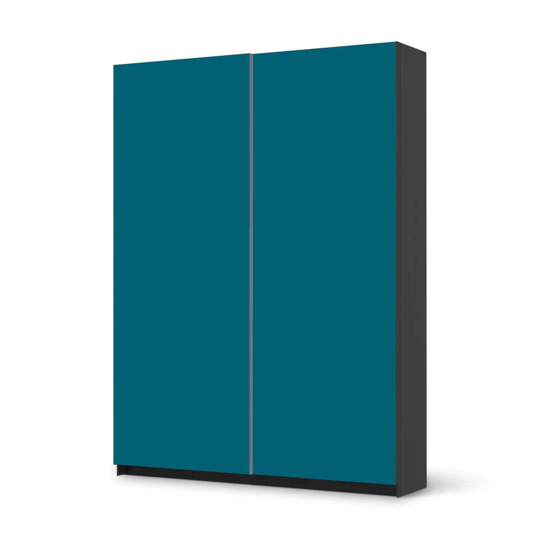 Möbel Klebefolie Türkisgrün Dark - IKEA Pax Schrank 201 cm Höhe - Schiebetür 75 cm - schwarz