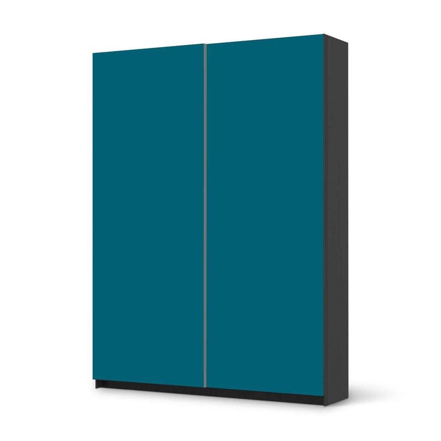 Möbel Klebefolie Türkisgrün Dark - IKEA Pax Schrank 201 cm Höhe - Schiebetür 75 cm - schwarz