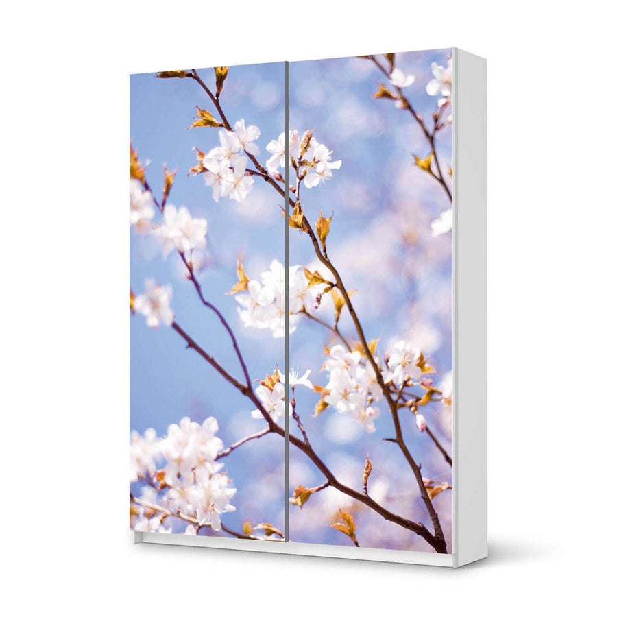 Möbel Klebefolie Apple Blossoms - IKEA Pax Schrank 201 cm Höhe - Schiebetür 75 cm - weiss