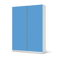 Möbel Klebefolie Blau Light - IKEA Pax Schrank 201 cm Höhe - Schiebetür 75 cm - weiss
