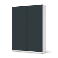 Möbel Klebefolie Blaugrau Dark - IKEA Pax Schrank 201 cm Höhe - Schiebetür 75 cm - weiss