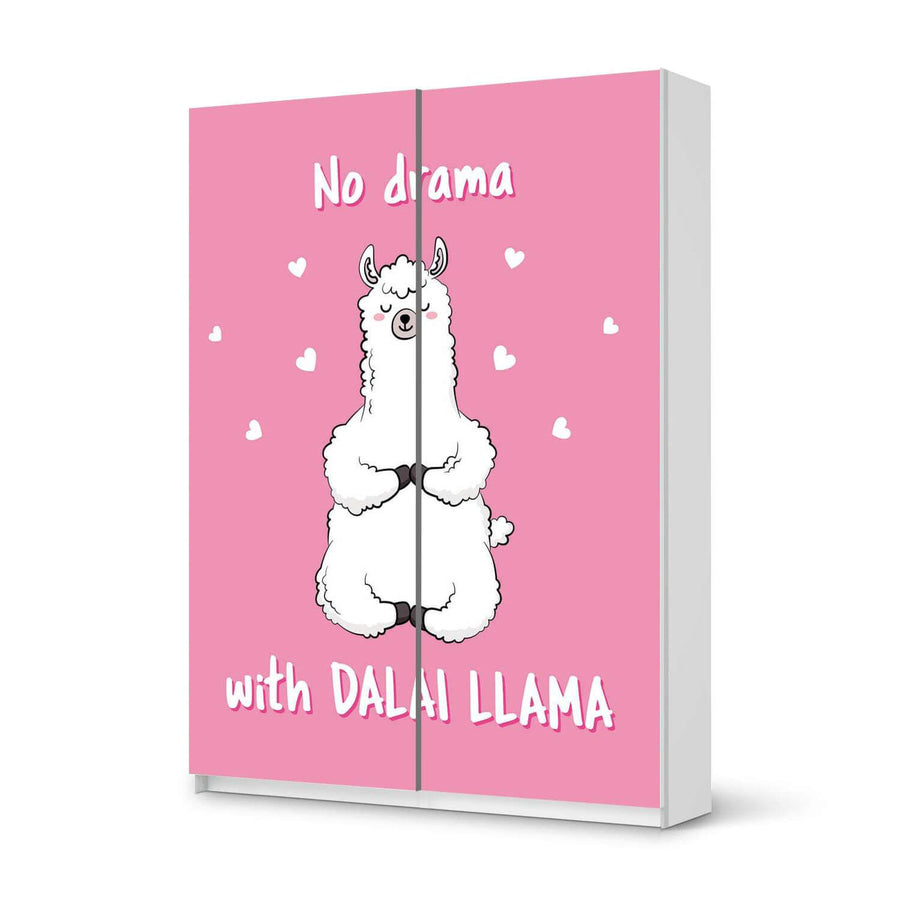 Möbel Klebefolie Dalai Llama - IKEA Pax Schrank 201 cm Höhe - Schiebetür 75 cm - weiss