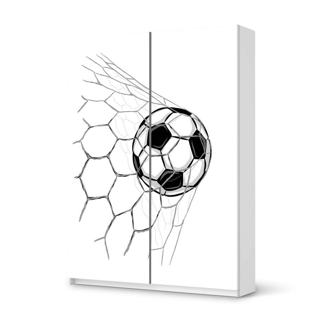 Möbel Klebefolie Eingenetzt - IKEA Pax Schrank 201 cm Höhe - Schiebetür 75 cm - weiss
