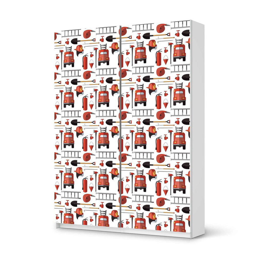 Möbel Klebefolie Firefighter - IKEA Pax Schrank 201 cm Höhe - Schiebetür 75 cm - weiss