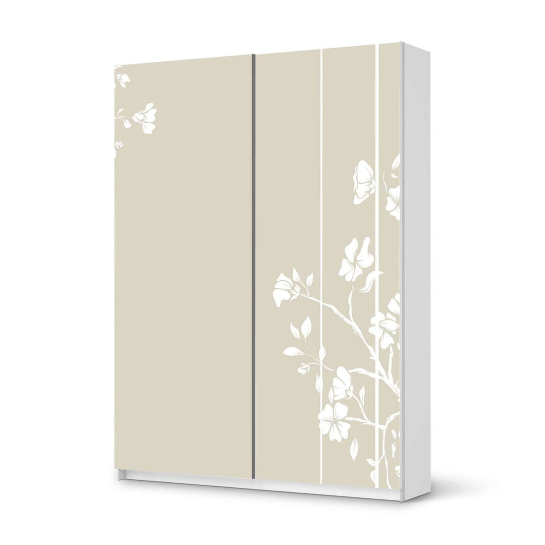 Möbel Klebefolie Florals Plain 3 - IKEA Pax Schrank 201 cm Höhe - Schiebetür 75 cm - weiss