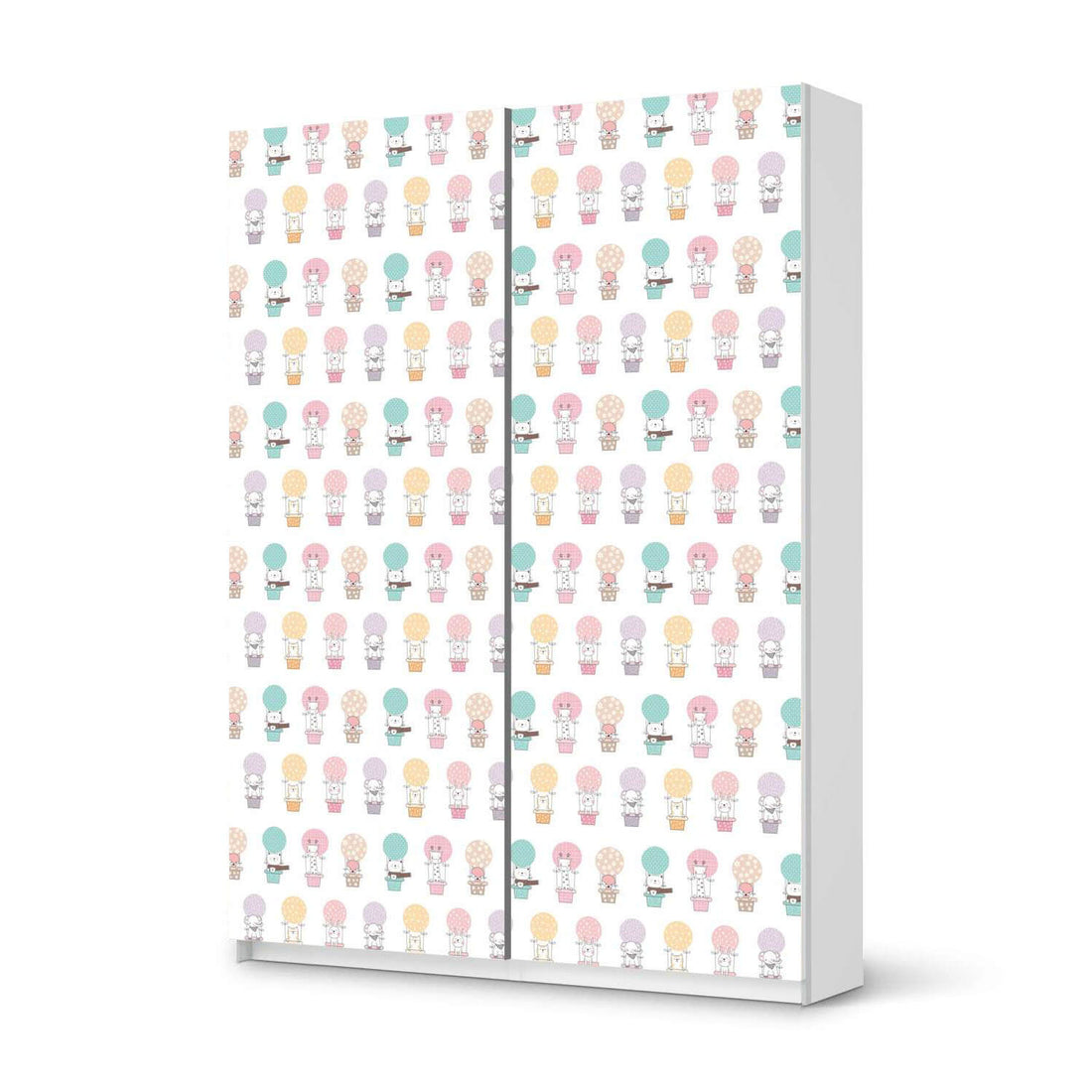 Möbel Klebefolie Flying Animals - IKEA Pax Schrank 201 cm Höhe - Schiebetür 75 cm - weiss