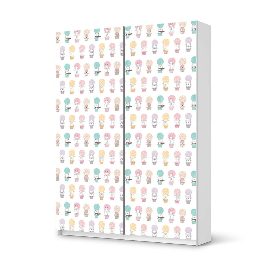 Möbel Klebefolie Flying Animals - IKEA Pax Schrank 201 cm Höhe - Schiebetür 75 cm - weiss