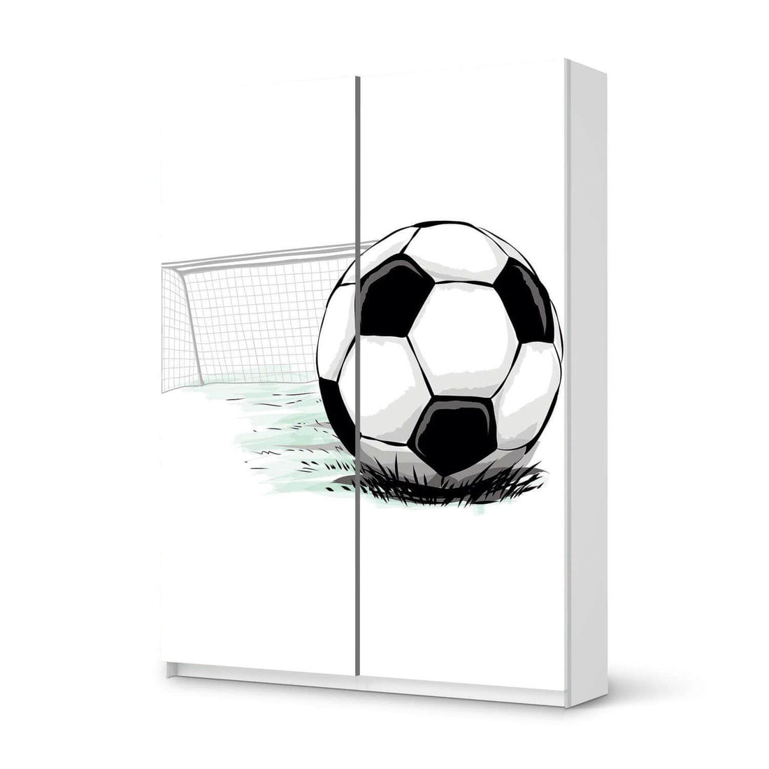 Möbel Klebefolie Freistoss - IKEA Pax Schrank 201 cm Höhe - Schiebetür 75 cm - weiss