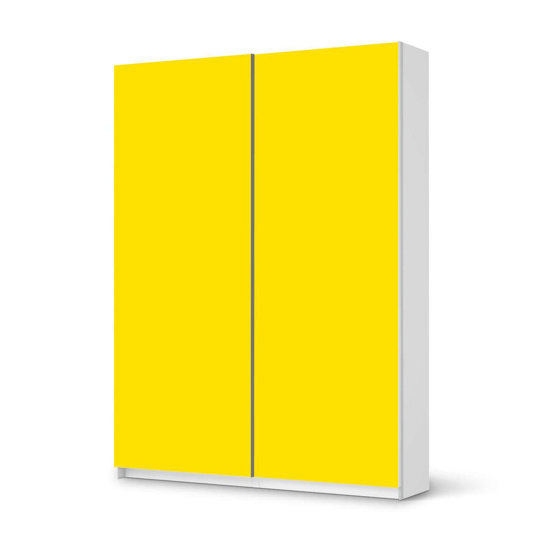 Möbel Klebefolie Gelb Dark - IKEA Pax Schrank 201 cm Höhe - Schiebetür 75 cm - weiss