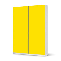 Möbel Klebefolie Gelb Dark - IKEA Pax Schrank 201 cm Höhe - Schiebetür 75 cm - weiss