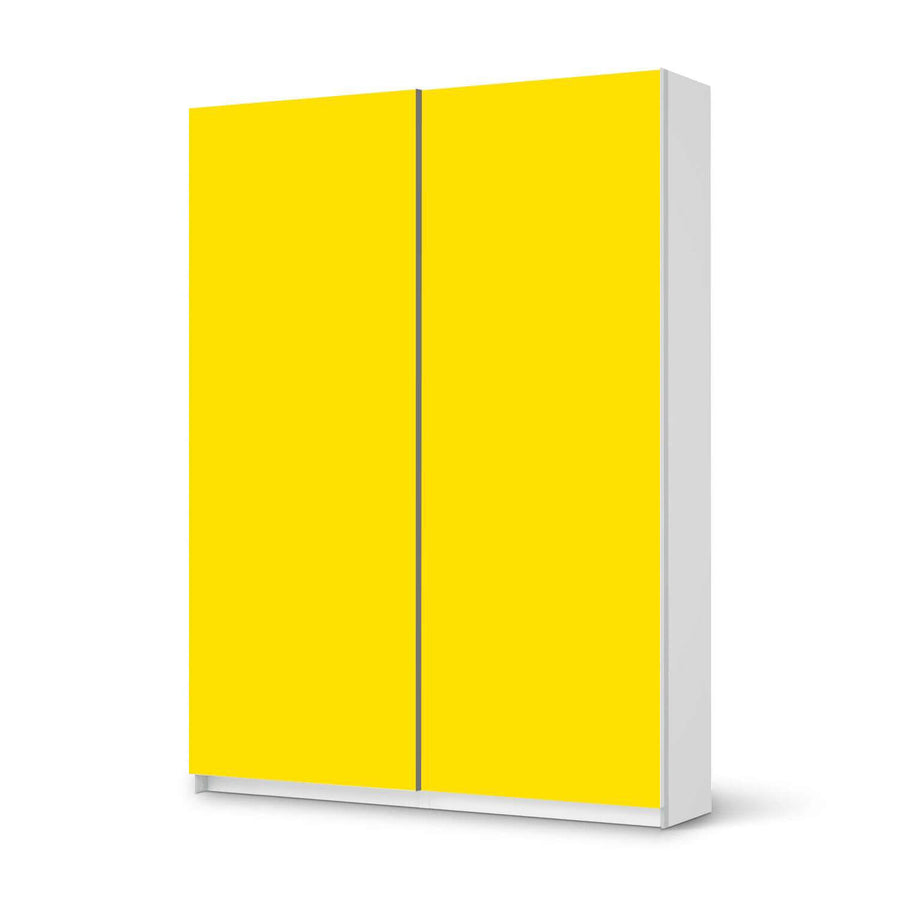 Möbel Klebefolie Gelb Dark - IKEA Pax Schrank 201 cm Höhe - Schiebetür 75 cm - weiss