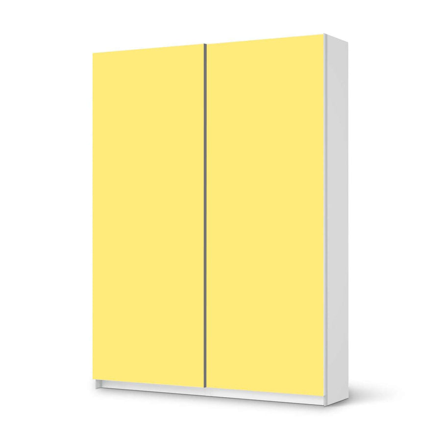 Möbel Klebefolie Gelb Light - IKEA Pax Schrank 201 cm Höhe - Schiebetür 75 cm - weiss