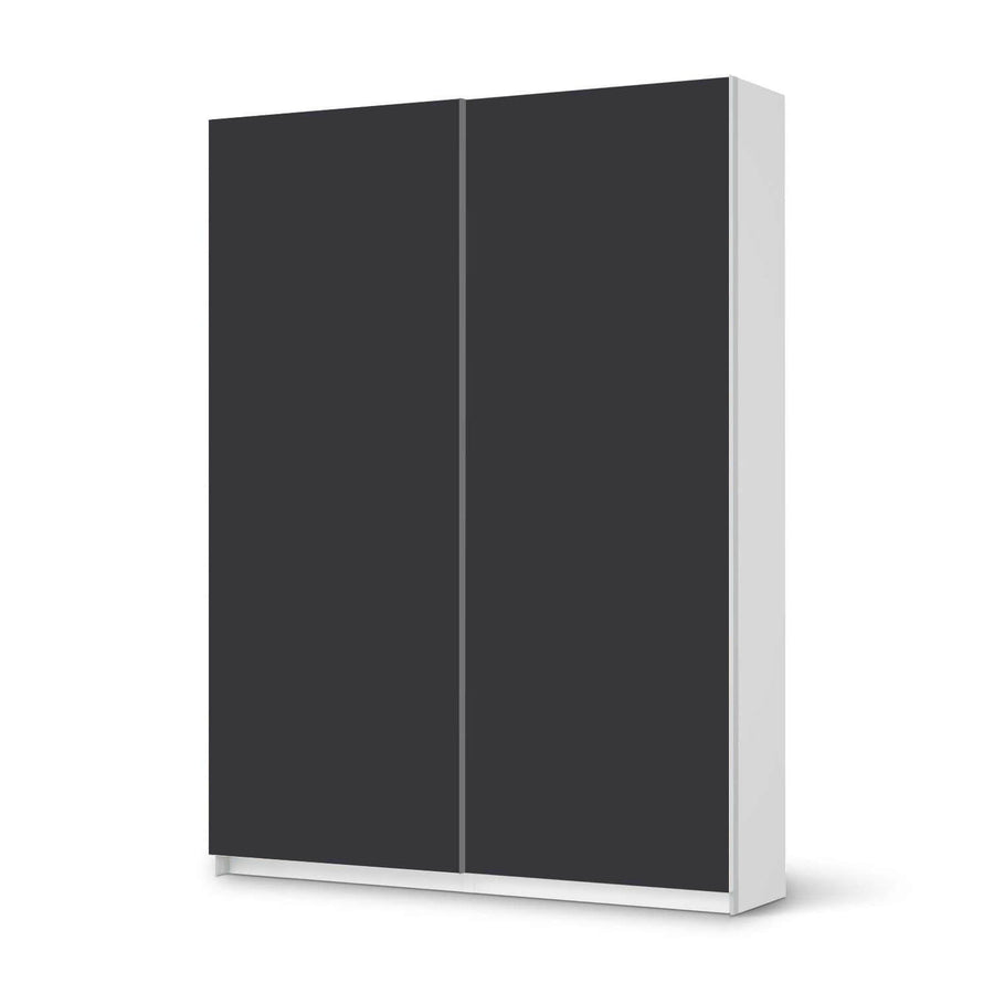 Möbel Klebefolie Grau Dark - IKEA Pax Schrank 201 cm Höhe - Schiebetür 75 cm - weiss