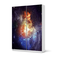 Möbel Klebefolie Nebula - IKEA Pax Schrank 201 cm Höhe - Schiebetür 75 cm - weiss