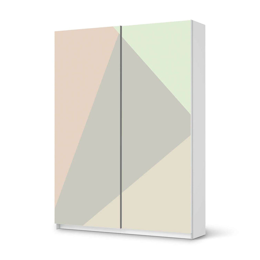 Möbel Klebefolie Pastell Geometrik - IKEA Pax Schrank 201 cm Höhe - Schiebetür 75 cm - weiss