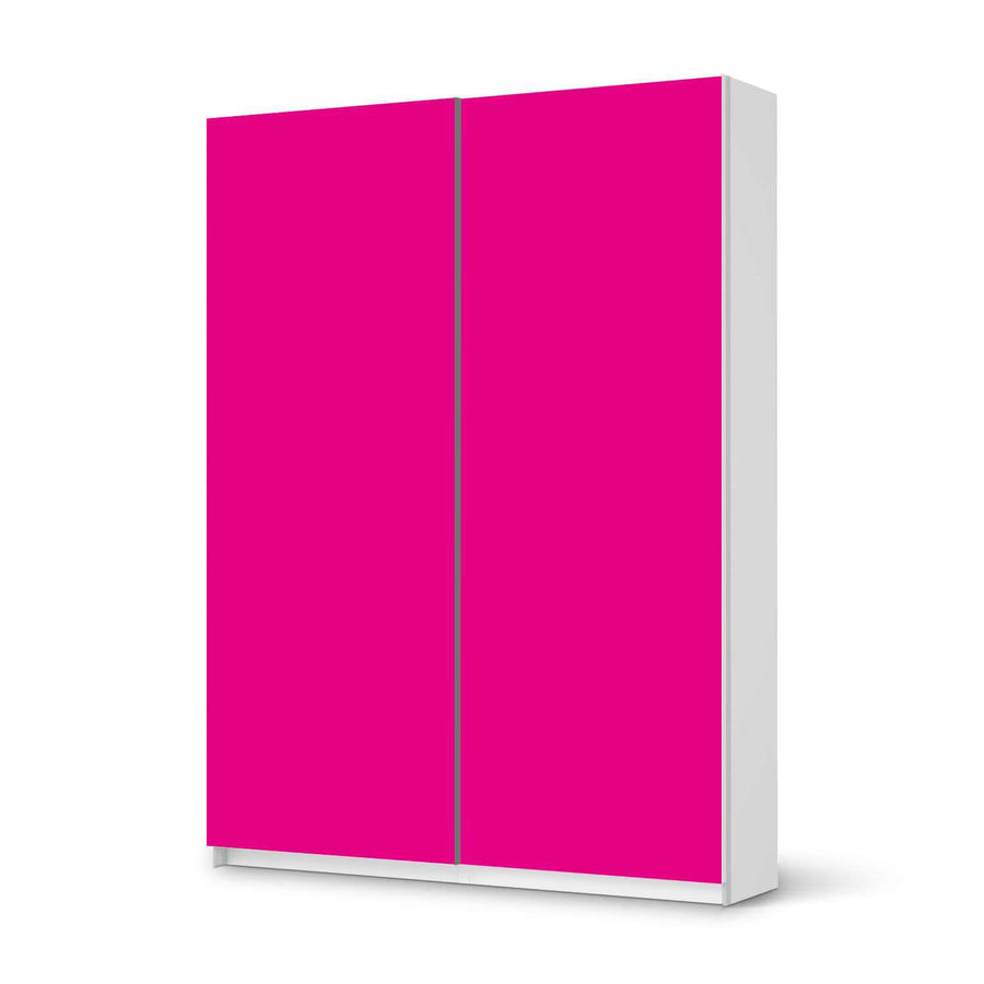 Möbel Klebefolie Pink Dark - IKEA Pax Schrank 201 cm Höhe - Schiebetür 75 cm - weiss