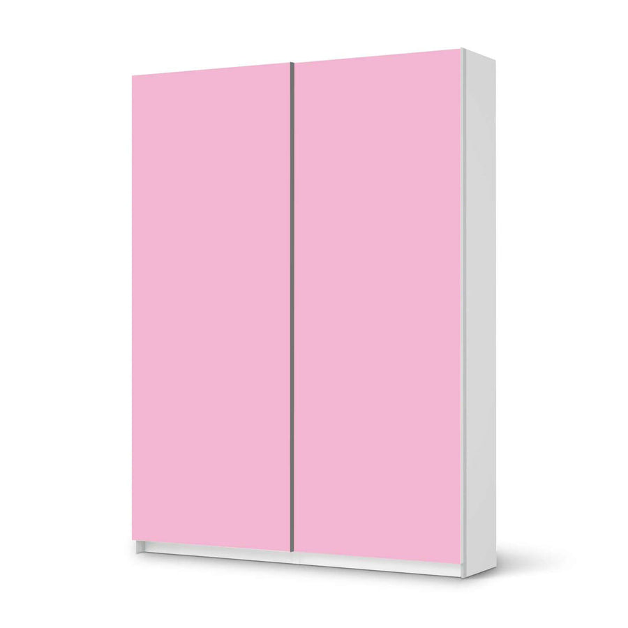 Möbel Klebefolie Pink Light - IKEA Pax Schrank 201 cm Höhe - Schiebetür 75 cm - weiss