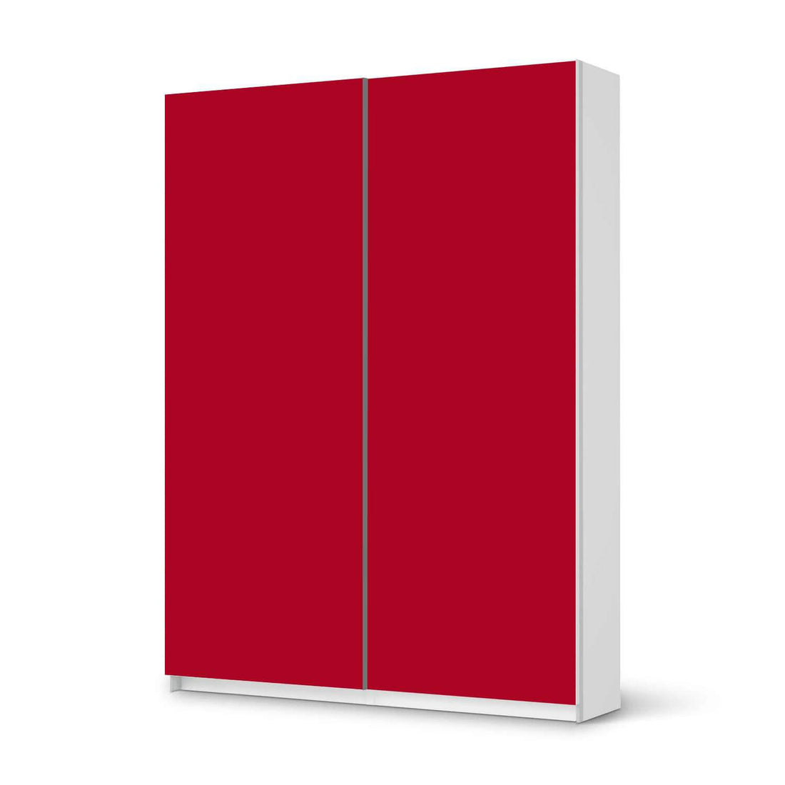 Möbel Klebefolie Rot Dark - IKEA Pax Schrank 201 cm Höhe - Schiebetür 75 cm - weiss
