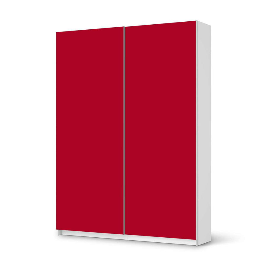 Möbel Klebefolie Rot Dark - IKEA Pax Schrank 201 cm Höhe - Schiebetür 75 cm - weiss