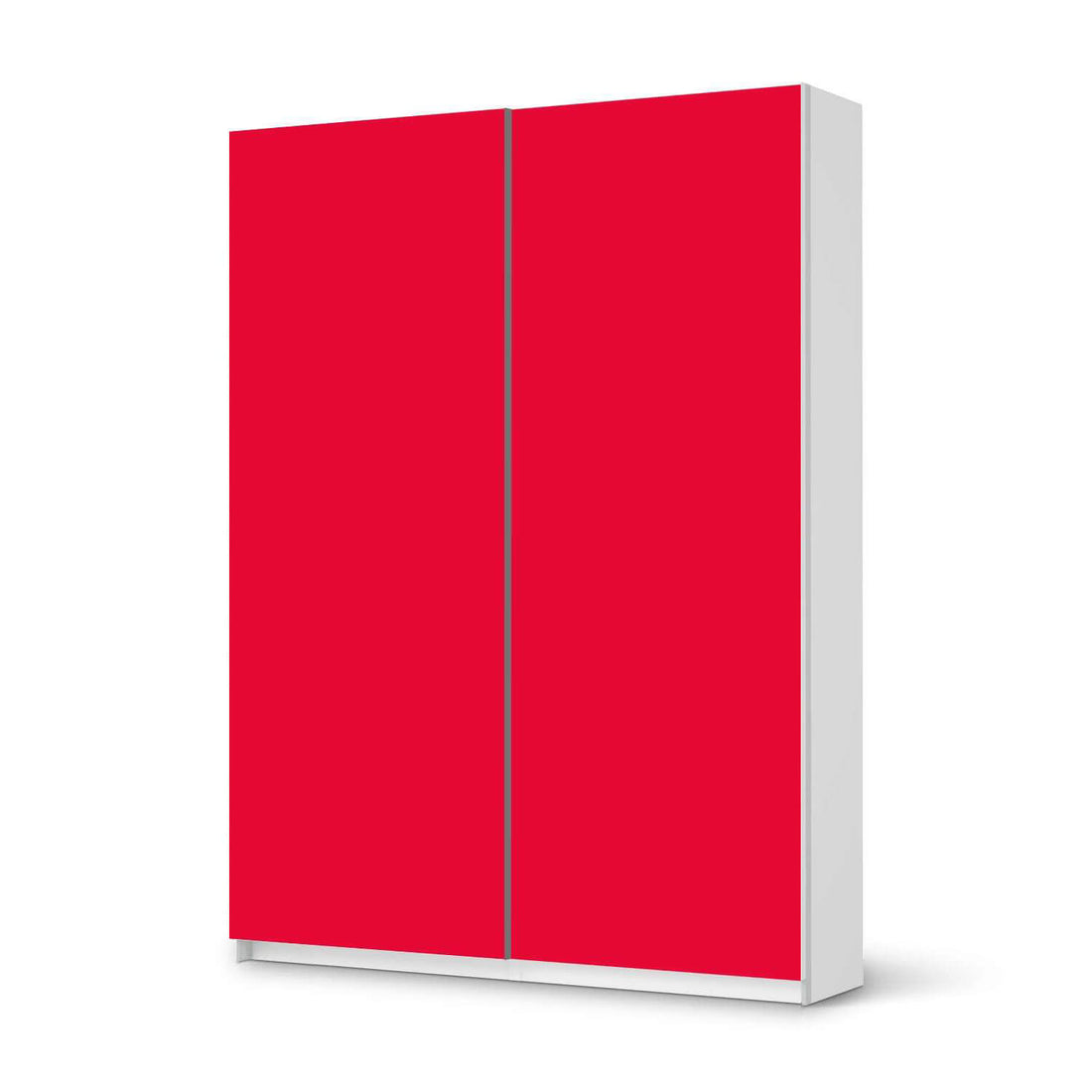 Möbel Klebefolie Rot Light - IKEA Pax Schrank 201 cm Höhe - Schiebetür 75 cm - weiss