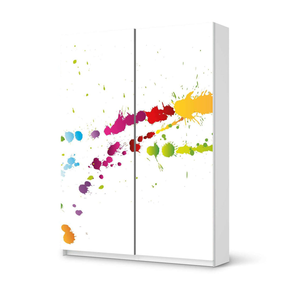 Möbel Klebefolie Splash 2 - IKEA Pax Schrank 201 cm Höhe - Schiebetür 75 cm - weiss