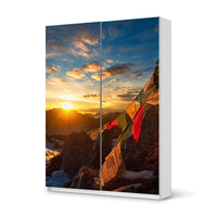 Möbel Klebefolie Tibet - IKEA Pax Schrank 201 cm Höhe - Schiebetür 75 cm - weiss