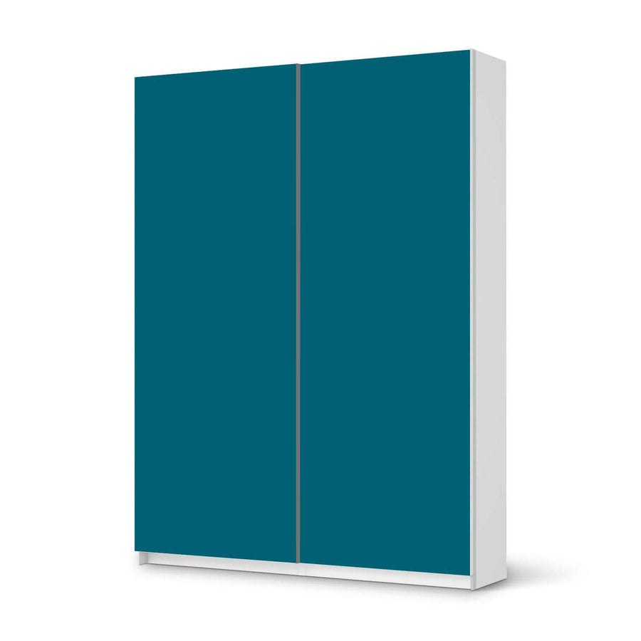 Möbel Klebefolie Türkisgrün Dark - IKEA Pax Schrank 201 cm Höhe - Schiebetür 75 cm - weiss