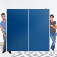 Möbel Klebefolie Blau Dark - IKEA Pax Schrank 201 cm Höhe - Schiebetür - Folie