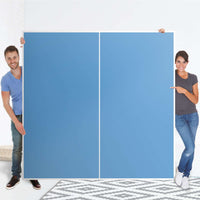 Möbel Klebefolie Blau Light - IKEA Pax Schrank 201 cm Höhe - Schiebetür - Folie