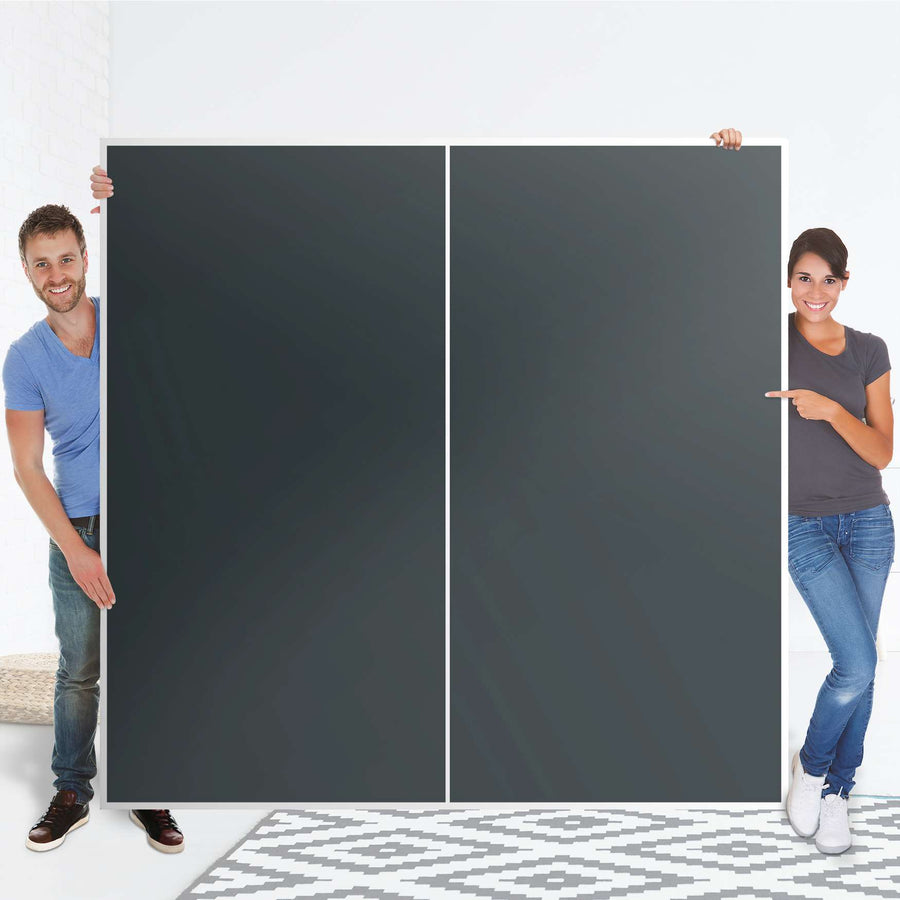 Möbel Klebefolie Blaugrau Dark - IKEA Pax Schrank 201 cm Höhe - Schiebetür - Folie