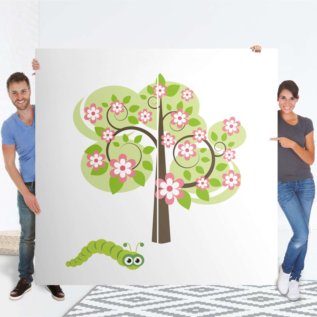 Möbel Klebefolie Blooming Tree - IKEA Pax Schrank 201 cm Höhe - Schiebetür - Folie