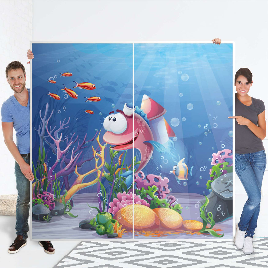Möbel Klebefolie Bubbles - IKEA Pax Schrank 201 cm Höhe - Schiebetür - Folie