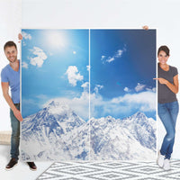 Möbel Klebefolie Everest - IKEA Pax Schrank 201 cm Höhe - Schiebetür - Folie