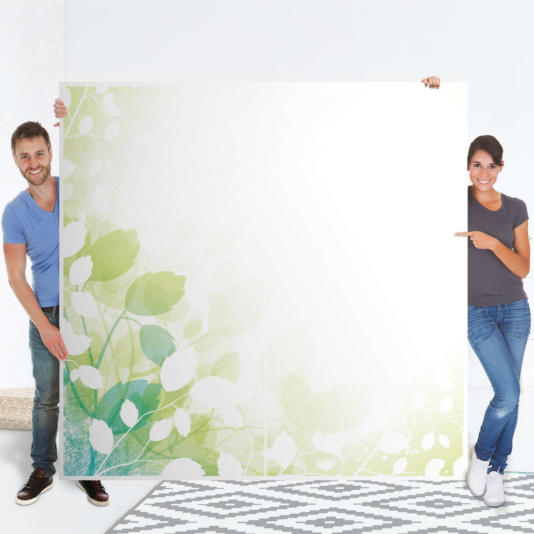 Möbel Klebefolie Flower Light - IKEA Pax Schrank 201 cm Höhe - Schiebetür - Folie