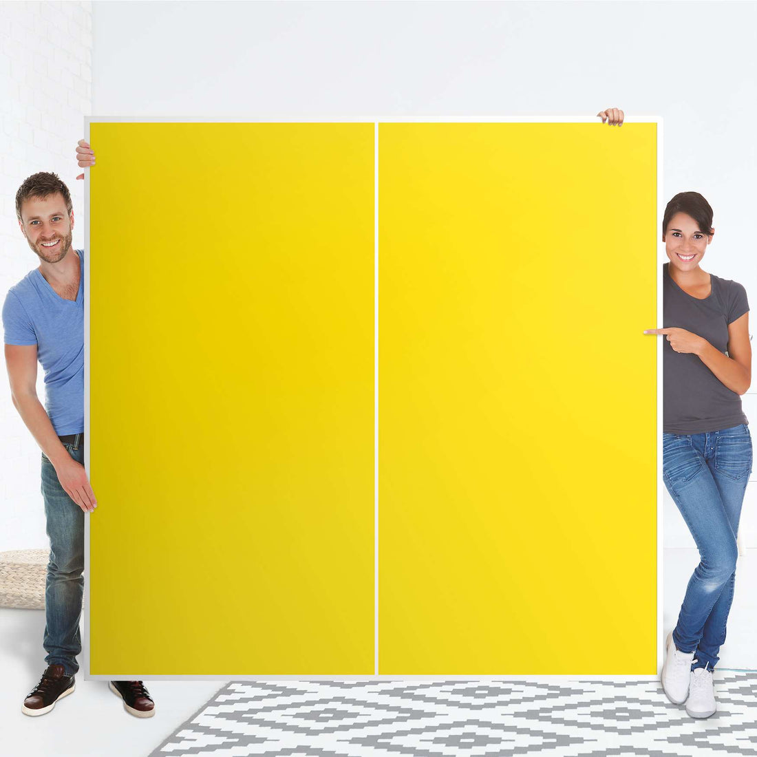 Möbel Klebefolie Gelb Dark - IKEA Pax Schrank 201 cm Höhe - Schiebetür - Folie