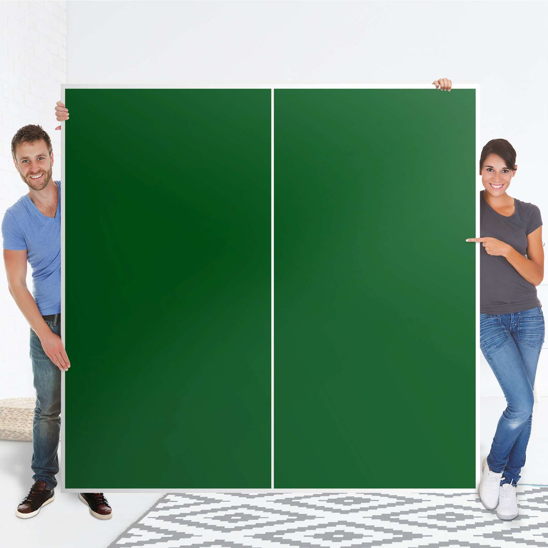 Möbel Klebefolie Grün Dark - IKEA Pax Schrank 201 cm Höhe - Schiebetür - Folie
